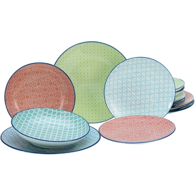 Abbildung von CreaTable Teller Set &quot;Mediterran&quot;, (Set, 12 tlg.), traditionelle, keramische Motive