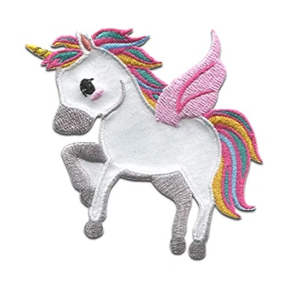 Abbildung von Catch the Patch Aufnäher Bügelbild, Aufbügler, Applikationen, Patches, Flicken, zum aufbügeln, Polyester, Einhorn Flügel Unicorns Größe: 7,6 x 7,3 cm