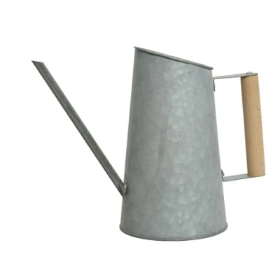 Abbildung von Gießkanne 12x29x22cm aus Metall mit Holzgriff zum Gießen und Dekorieren Zinkgießkanne für Zimmerpflanzen Balkon Garten Gartendeko Gießgefäß Spritzkrug Spritzkanne Watering Can