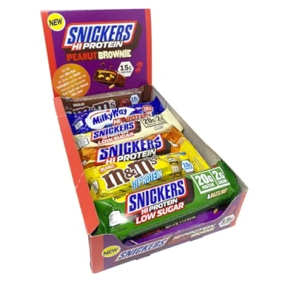 Abbildung von Snickers, Mars, M &amp; M, Bounty, Milky Way Protein Bar Eiweiß Riegel Mix Box, 12 + GAMER SUPPS Traubenzucker (Best Of Mix, Riegel) Geschenk für Sportler und Fitness