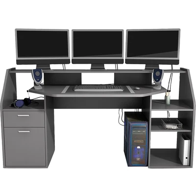 Abbildung von FMD Gamingtisch &quot;Zocker 1, moderner Regalschreibtisch,&quot;, Breite 180 cm, viel Stauraum, Made in Germany