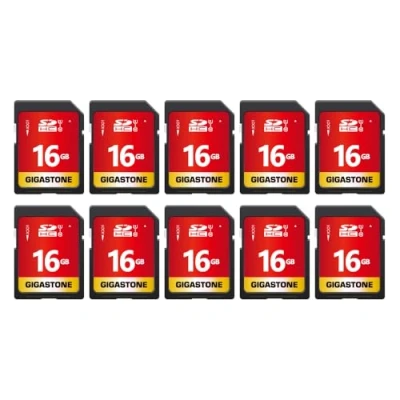 Abbildung von Gigastone 16GB SDHC Speicherkarte 10er Pack, UHS I U1 Klasse 10, bis zu 80 MB/Sek. für Digitalkameras Canon Sony Nikon Olympus PC