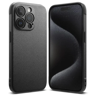 Abbildung von Ringke Onyx Case Kompatibel mit iPhone 15 Pro Max Hülle, Verbesserte Griffigkeit TPU Stoßfänger Handyhülle für 6,7&quot; Matte Black