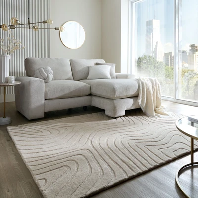 Abbildung von FLAIR RUGS Wollteppich &quot;Mesmerise&quot;, rechteckig, 14 mm Höhe, mit Hoch Tief Effekt