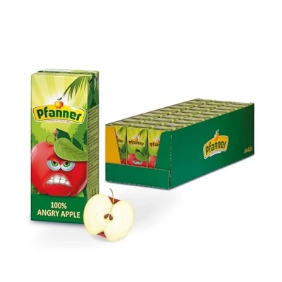 Abbildung von Pfanner Angry Apple (30 x 200 ml) 100% Apfelsaft für Kinder im Trinkpäckchen ohne Zuckerzusatz Vorratspack
