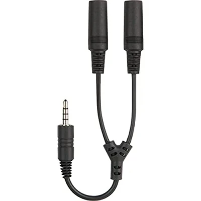 Abbildung von Speedlink Dual Headset Adapter Y Splitter Konverter Smartphone Kabel, 3,5 mm Klinke, 3,5mm Klinke (19 cm), Stecker zu 2x Klinken Kupplung Kopfhörer