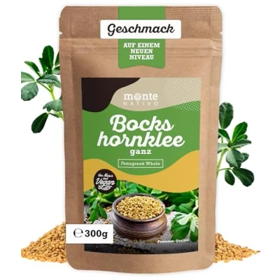 Abbildung von Bockshornkleesamen Monte Nativo (300g) Schonend getrocknetes und aromatisches ganzes Bockshornklee Gewürz perfekt zum Kochen oder als Tee Sorgfältig ausgewählte