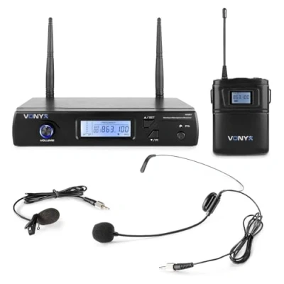 Abbildung von Vonyx WM61B kabelloses UHF Headset Mikrofon 16 Kanäle