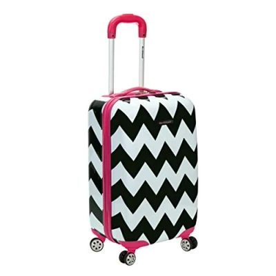 Abbildung von Rockland Safari Hardside Spinner Rad Gepäck, Pink Chevron, Carry On 20 Inch, Wheel Gepäck