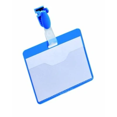 Abbildung von Durable Namensschild (mit Clip, 60 x 90 mm, Kunststoff) Packung à 25 Stück, blau, 810606