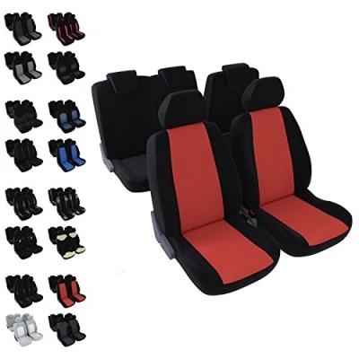 Abbildung von DBS Autositzbezüge Schonbezüge PKW/Auto 5 Sitze Rot Universal rutschfest Waschbar, 012886