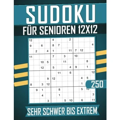 Abbildung von Sudoku 12x12 für Senioren Sehr Schwer Bis Extrem: 250 Großdruck Rätsel mit Lösungen.