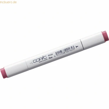 Abbildung von COPIC Classic Marker Typ RV 34, Dark Pink, professioneller Layoutmarker, mit einer breiten und feinen Spitze