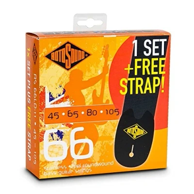 Abbildung von RS 66 LD Value Pack Saitensatz 45 105 für E Bass mit Strap