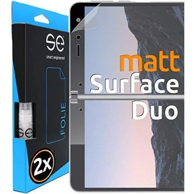 Abbildung von smart engineered [2 Stk.] Entspiegelte 3D Schutzfolie kompatibel mit Microsoft Surface Duo, hüllenfreundliche Matte Displayschutz Folie, Schutz vor Schmutz und Kratzern, Alt. Schutzglas