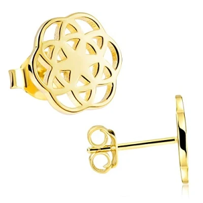 Abbildung von Materia Paar Ohrstecker Lebensblume / Blume des Lebens SO 384 gold, aus 925 Sterling Silber, vergoldet