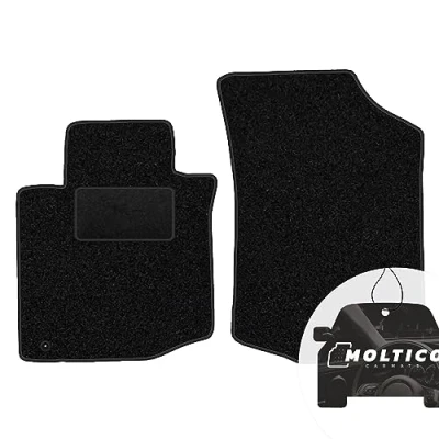 Abbildung von moto MOLTICO Vorne Fußmatten Auto Velours Autoteppiche Schwarz Automatten Set 2 teilig passend für Peugeot 107 Citroen C1 2005 2014