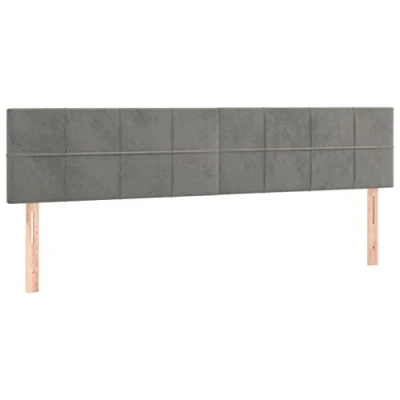 Abbildung von vidaXL Kopfteil Kopfteile 2 Stk. Hellgrau 90x5x78/88 cm Samt, (1 St)