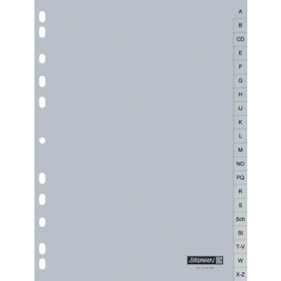 Abbildung von Brunnen 1066590 Ringbuchregister/ A Z Register (für Ordner / Ringbücher (aus Kunststoff, für A4, Tabs, 20 Blatt) grau