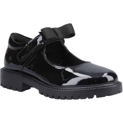 Abbildung von Hush Puppies Astrid Schleife Leder Mädchenschuhe Schwarz