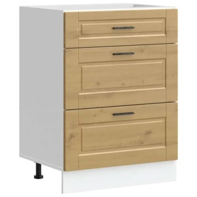 Abbildung von vidaXL Küchenunterschrank Porto Artisan Eiche Holzwerkstoff, Spülenunterschrank, Küchenschrank, Küchenzeile, Unterschrank für Küche, Schrank Küche
