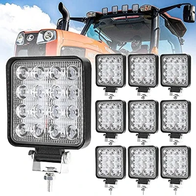 Abbildung von WELLIT LED Arbeitsscheinwerfer 10 X 48W Zusatzscheinwerfer 12V 24V Offroad Scheinwerfer Rückfahrscheinwerfer für Trecker KFZ Bagger