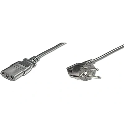 Abbildung von DIGITUS Netz Anschlusskabel 2.5 m CEE 7/7 (Typ F) 90 auf C13 Stecker / Buchse H05VV F3G 1.0 mm²