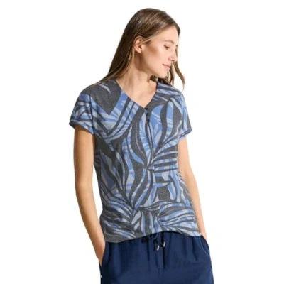 Abbildung von Cecil Gestreiftes Tshirt print, Damen, Größe: XXL, Blau