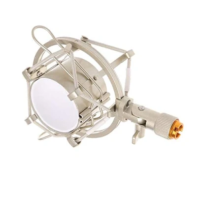 Abbildung von ETOPARS Mikrofon Stoßdämpferhalterung Mikrofonspinne Mikrofonhalter Halterung Mikrofonständer Shock Stand Kondensatormikrofon Vibrationsgesichert mit 44mm 50mm Durchmesser Silber