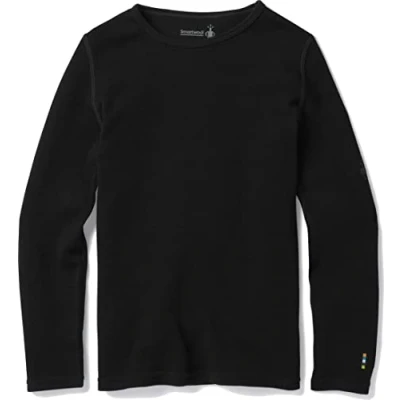Abbildung von Smartwool Classic Thermal Merino BASE Layer CREW Langarmshirt für Kinder, Größe: XL, Black
