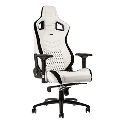 Abbildung von noblechairs Epic Gaming Stuhl Bürostuhl Schreibtischstuhl PU Kunstleder Inklusive Kissen Weiß/Schwarz