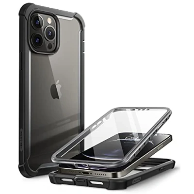 Abbildung von i Blason Transparent Hülle für iPhone 13 Pro Max (6.7&quot;) Bumper Case 360 Grad Handyhülle Robust Schutzhülle Cover [Ares] mit Displayschutz 2021 (Schwarz)