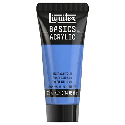 Abbildung von Liquitex 8870465​ Basics Acrylfarbe Blauviolett Hell​, 22ml Tube, lichtecht, wasserfest, zum Malen und Dekorieren von Holz, Metall, Keramik, Kunststoff, Leinwand