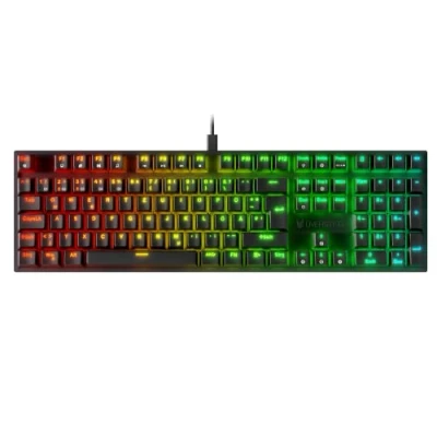 Abbildung von Oversteel KOVAR USB Gaming Tastatur, RGB beleuchtet, mechanischer Schalter Outemu Blue, Anti Ghosting, Deutsches Layout PC/MAC/Android