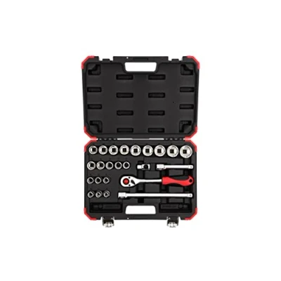Abbildung von GEDORE red Steckschlüsselsatz, 24 teilig, Mit Umschaltknarre, Ratsche, Steckschlüssel und Bitsatz, 1/2&quot;