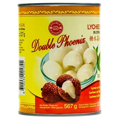 Abbildung von Double Phoenix Lychees in Sirup 6x 567g Dose leicht gezuckert eingelegte Litschis Saft Litschi Litschifrucht Obstkonserve vegan glutenfrei schonend verarbeitet