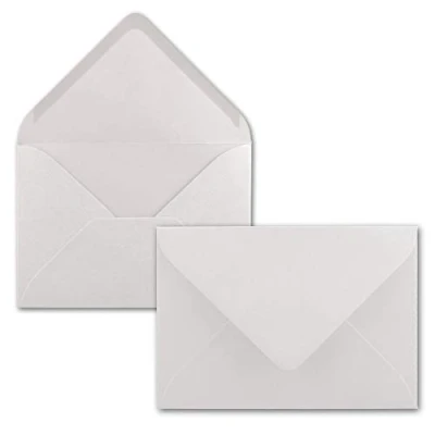 Abbildung von 50 Mini Brief Umschläge Natur Weiß 5,2 x 7,6 cm Miniatur Kuverts mit Nassklebung für Blumen Grüße, Grußkarten, Anhänger &amp; Geld Geschenke FarbenFroh by GUSTAV NEUSER
