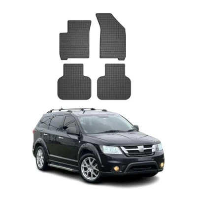 Abbildung von Fußmatten Automatten kompatibel mit FIAT Freemont 2011 2016 OMAC Antirutsch Gummimatten 3D Schwarz