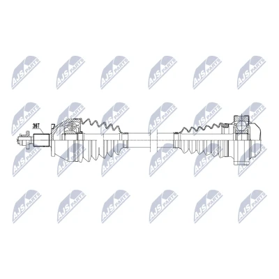 Abbildung von NTY NPW VW 218 Antriebswelle Vorderachse links 460mm Schaltgetriebe VOLKSWAGEN: Polo IV Schrägheck, SEAT: Ibiza 3 Cordoba II Limousine