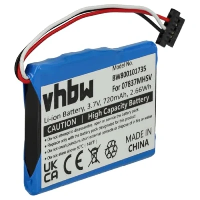 Abbildung von vhbw 1x Akku kompatibel mit Becker Ready 50, 43 Traffic, 50 EU19, Talk, EU20, GPS Navigation Navi (720 mAh, 3,7 V, Li Ion)