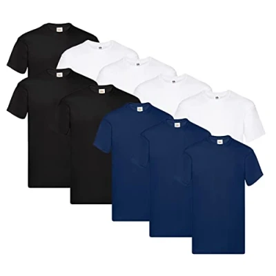 Abbildung von Fruit of the Loom Original T Shirt, Farbe:10x Graphit + 1 HL Kauf Notizblock, Größe:XXL