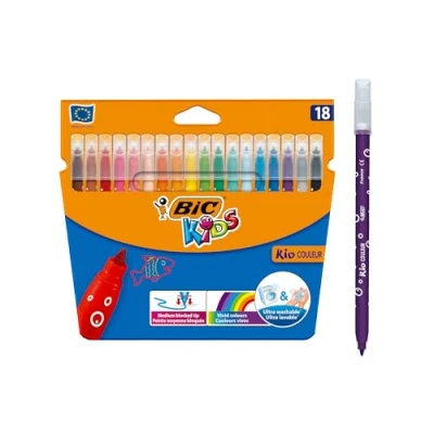 Abbildung von Bic 937508 KIDS Fasermaler Kid Couleur medium, 18er Kartonetui