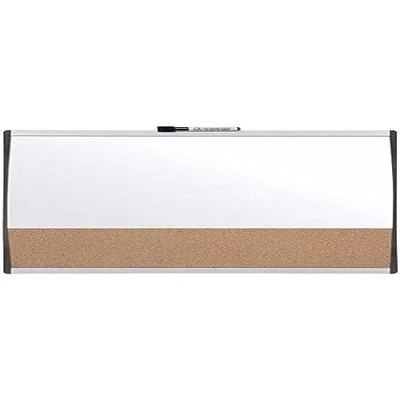 Abbildung von Nobo Kleines Magnetisches Whiteboard mit Kork Notiztafel, Gewölbter Rahmen, Wandmontage, Hochformat oder Querformat, Zuhause/Büro, 585 x 430 mm, 1903810