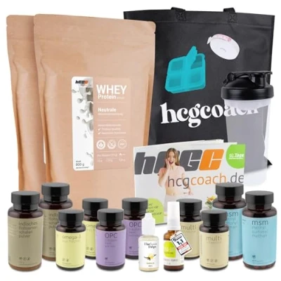 Abbildung von hCGC® Das Original Stoffwechselkur Komplettpaket 42 Tage hCG Diät +18 geschenkt Weidemilchprotein Mit PUSH IT Aktivator Spray + Buch Gratis Zugaben Aromatropfen (Vanille)