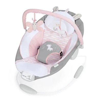 Abbildung von ingenuity Babywippe Soothing Bouncer, Flora the Unicorn, mit Vibration und Melodien