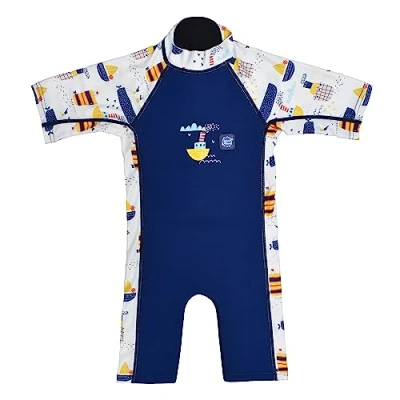 Abbildung von Splash About Kinder Uv Sun and Sea Wetsuit One Piece Swimsuit, Tug Boats, 1 2 Jahre