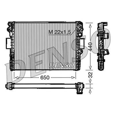 Abbildung von DENSO DRM12005 Kühler, Motorkühlung Aluminium 650 456 32 IVECO: DAILY 3 Kasten/Kombi, Pritsche/Fahrgestell