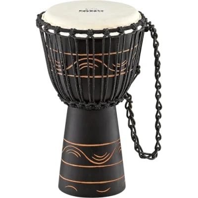Abbildung von Nino Percussion Moon Rhythm Djembe Großes Musikinstrument für Kinder ab 4 Jahren Durchmesser 8 Zoll Mahagoni, Natur (NINO ADJ4 S)