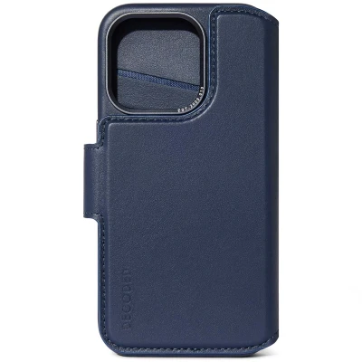 Abbildung von Apple iPhone 15 Pro Max Hülle Echtleder Decoded Klapphülle/2 in 1 Case Handyhülle Dunkelblau