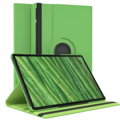 Abbildung von EAZY Case Tablet Hülle für Samsung Galaxy Tab S9 Plus Schutzhülle 12.4 Zoll Smart Cover Rotationcase zum Aufstellen Klapphülle 360 drehbar mit Standfunktion Tasche Kunstleder Grün